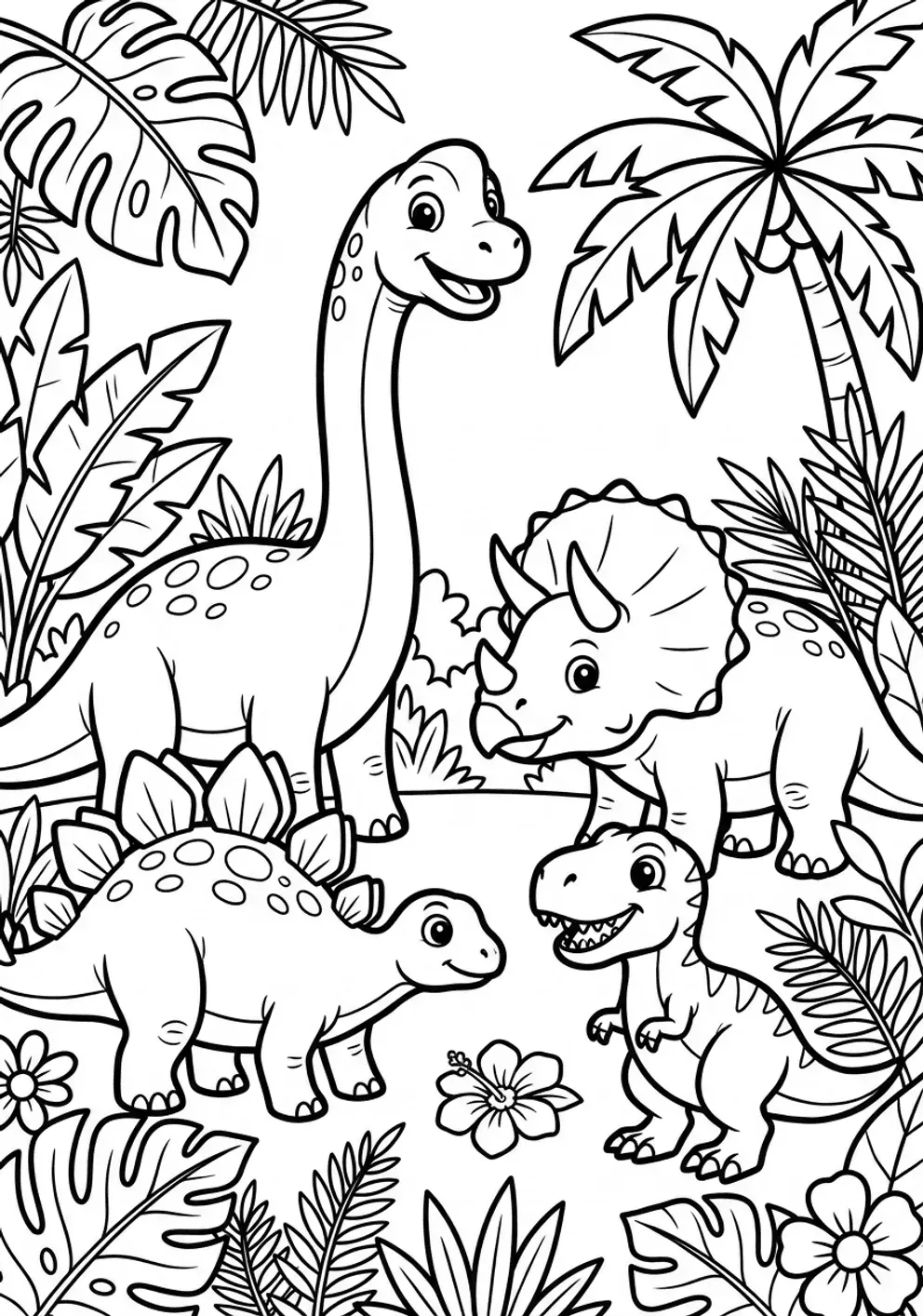 Exemple de coloriage dinosaures à imprimer