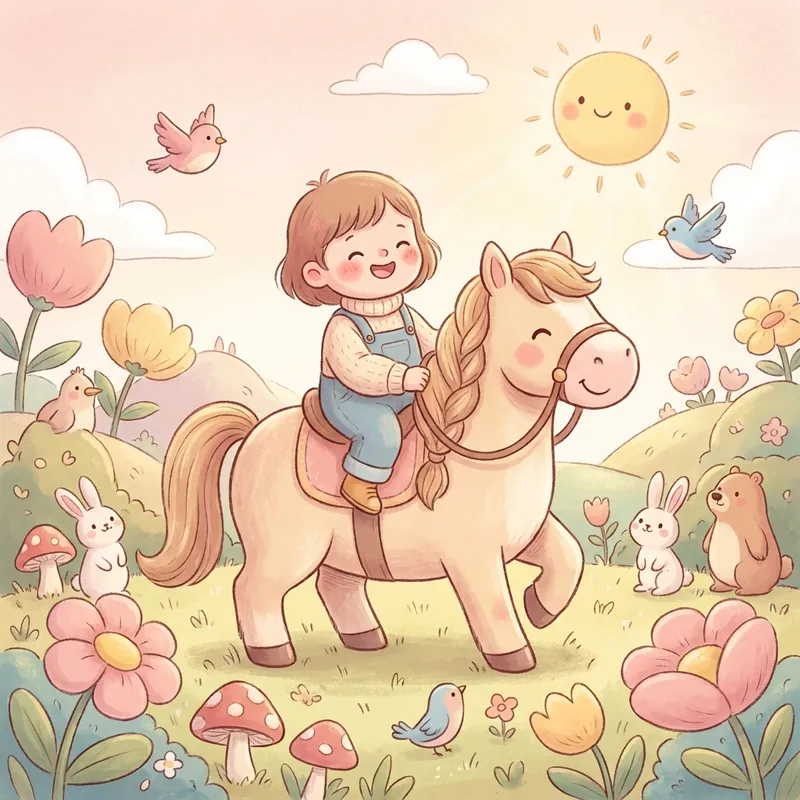 Illustration d'histoire cheval pour enfant