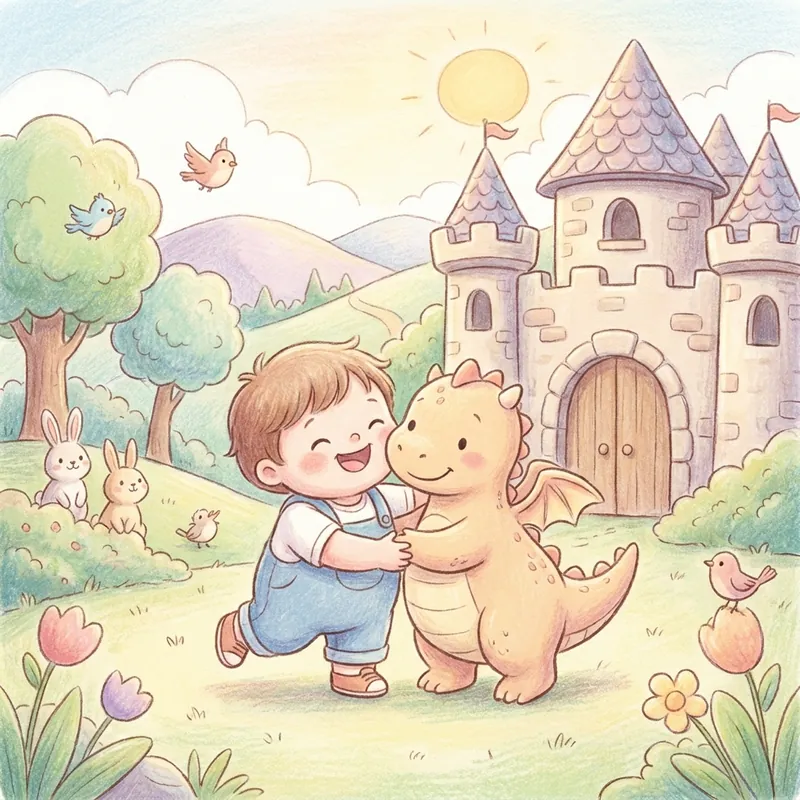 Illustration d'histoire dragon pour enfant