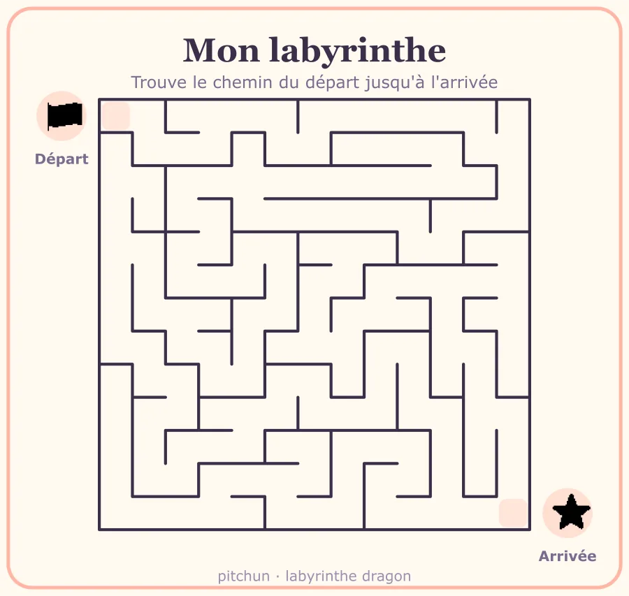Exemple de labyrinthe dragon à imprimer