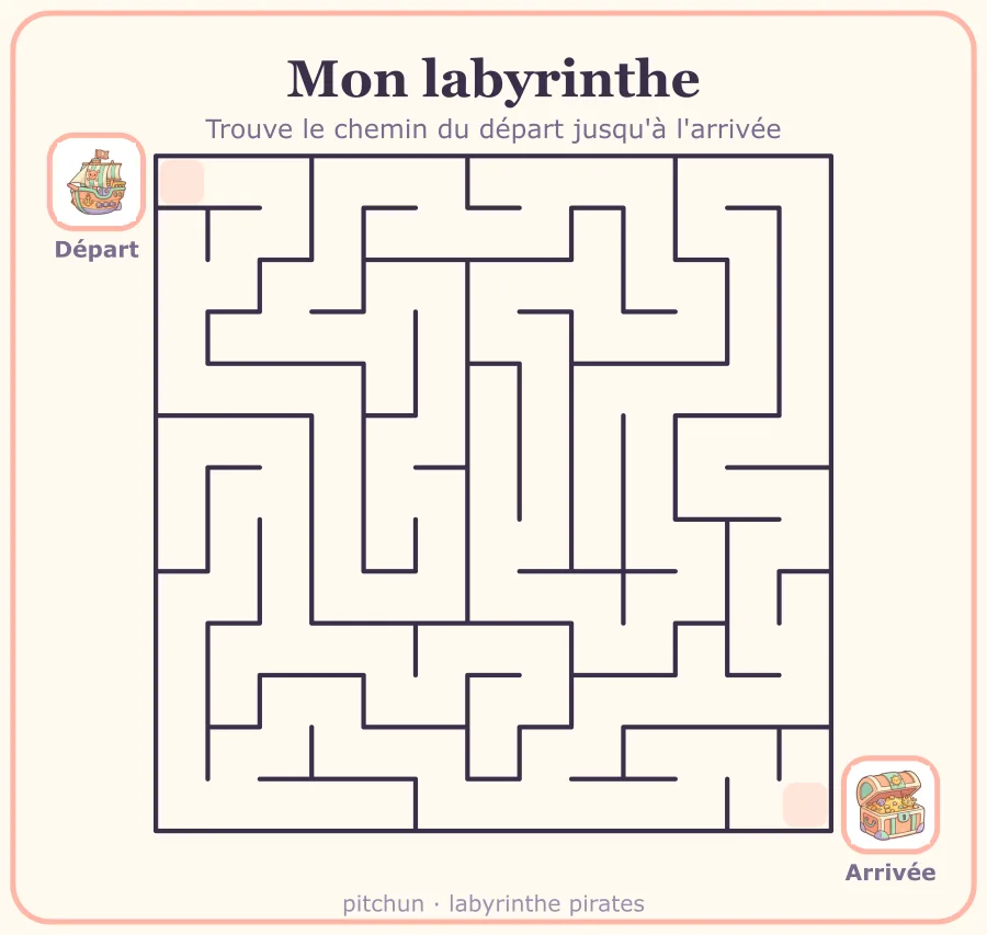Exemple de labyrinthe pirates à imprimer